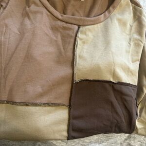 Patchwork Brown and Tan Top
